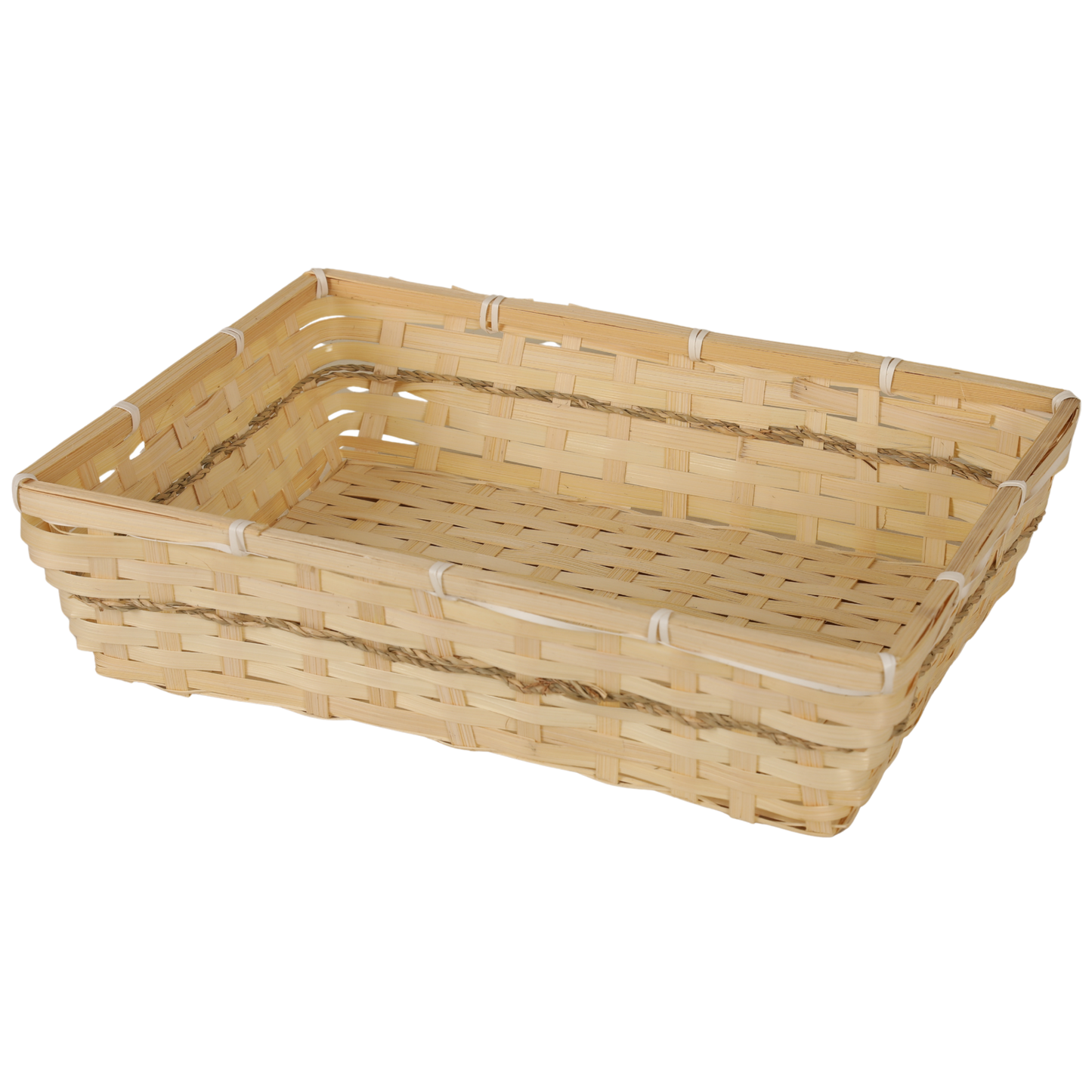 Corbeille Naya bambou naturel rectangle 36x26x8cm