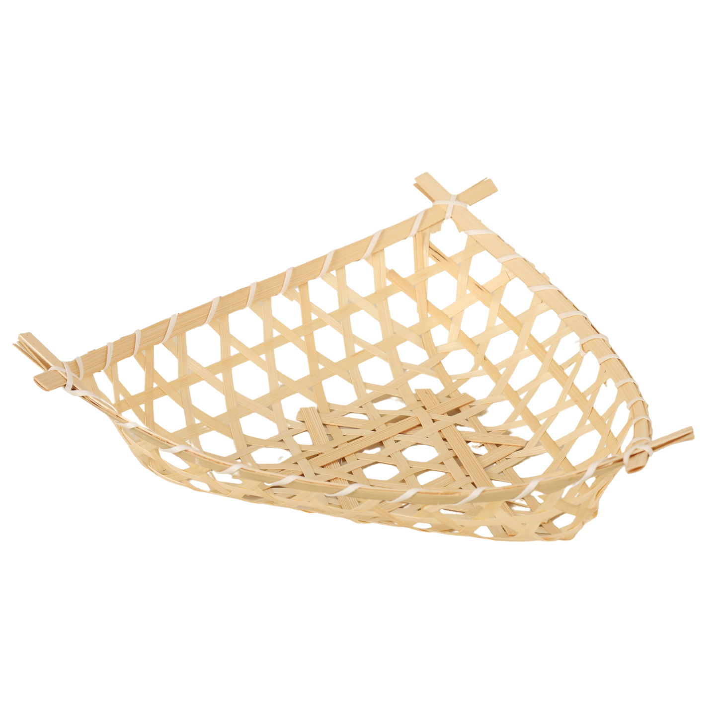 Corbeille Lio ajourée bambou naturel triangle 20x20x4/6.5cm