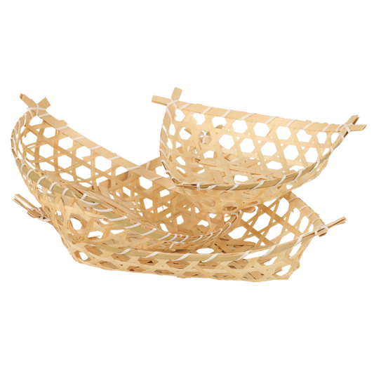 Corbeille Lio ajourée bambou naturel triangle 20x20x4/6.5cm