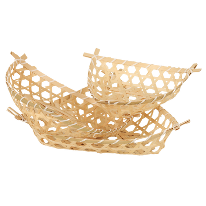 Corbeille Lio ajourée bambou naturel triangle 30x30x6/8cm