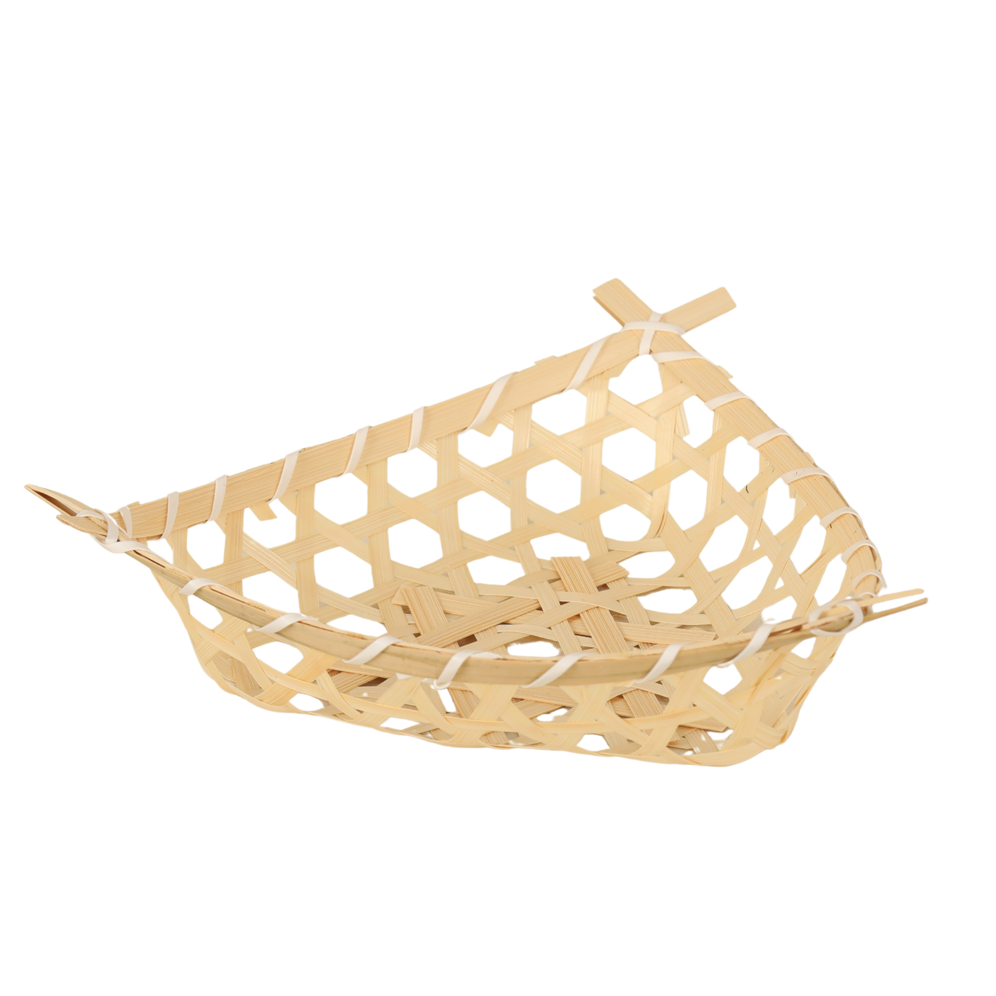 Corbeille Lio ajourée bambou naturel triangle 25x25x5/7.5cm