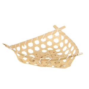 Corbeille Lio ajourée bambou naturel triangle 25x25x5/7.5cm