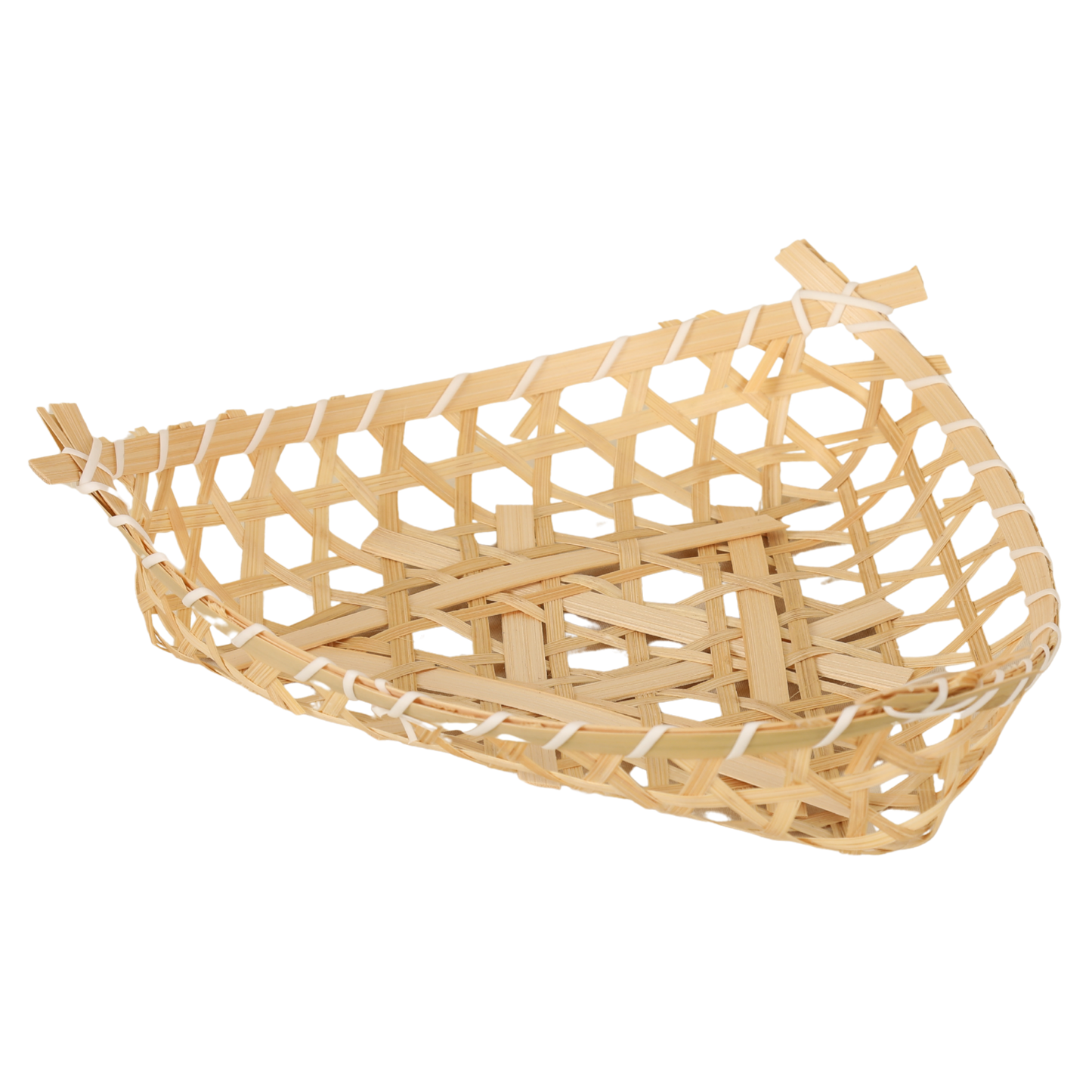 Corbeille Lio ajourée bambou naturel triangle 30x30x6/8cm