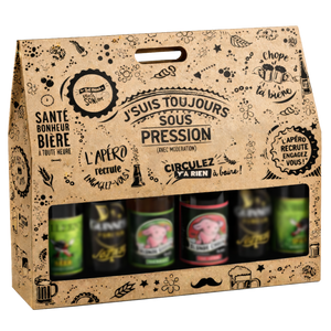 Valisette Portland carton kraft 6 bières 33cl (type long neck)
