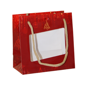Sac  papier terroir 15x8x15cm fenêtre PVC - Bellagio