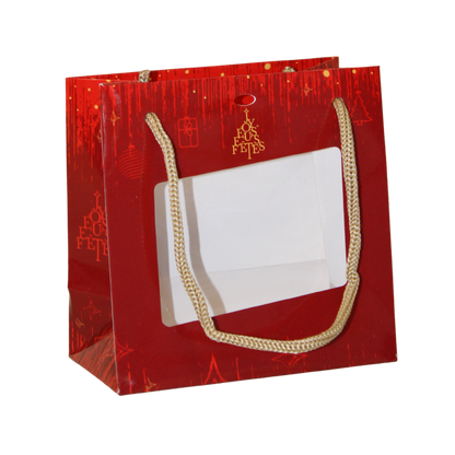 Sac  papier terroir 15x8x15cm fenêtre PVC - Bellagio