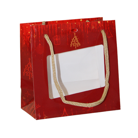 Sac  papier terroir 15x8x15cm fenêtre PVC - Bellagio