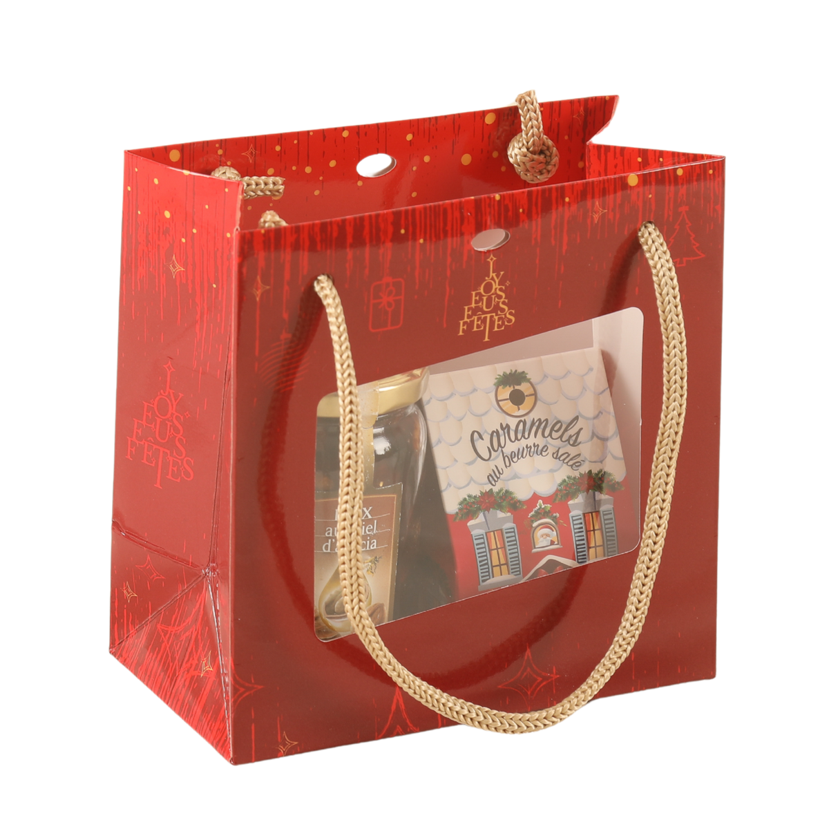 Sac Bellagio papier terroir 15x8x15cm fenêtre PVC