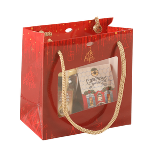 Sac Bellagio papier terroir 15x8x15cm fenêtre PVC