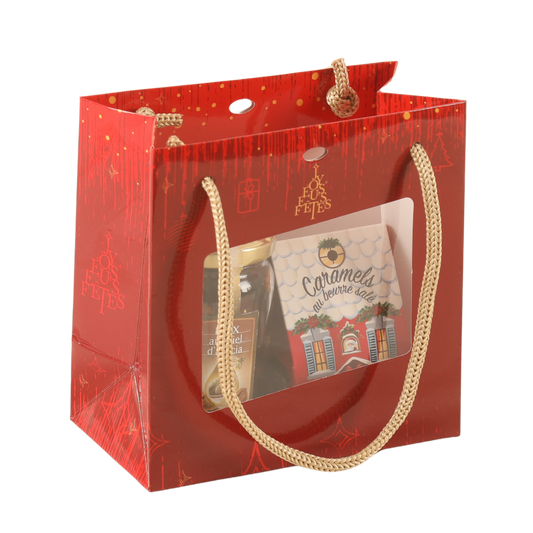 Bellagio country-style paper bag 15x8x15cm with PVC window