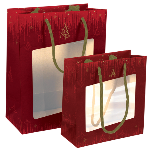 Sac Bellagio papier terroir 18x8x19cm fenêtre PVC