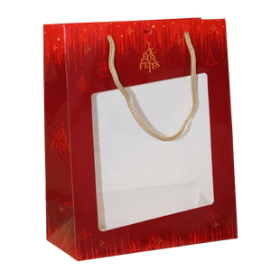 Sac Bellagio papier terroir 22x11x28cm fenêtre PVC
