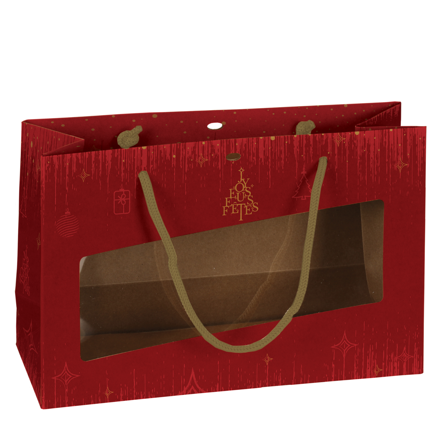 Sac Bellagio papier terroir 28x10x18cm fenêtre PVC