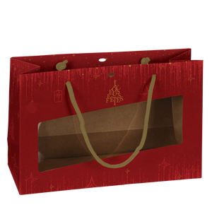 Sac Bellagio papier terroir 28x10x18cm fenêtre PVC