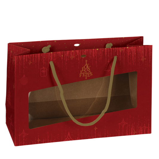 Sac Bellagio papier terroir 28x10x18cm fenêtre PVC