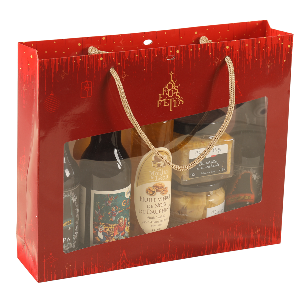 Sac Bellagio papier 5 bières/terroir 31x7x26cm fenêtre PVC