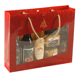 Sac Bellagio papier 5 bières/terroir 31x7x26cm fenêtre PVC