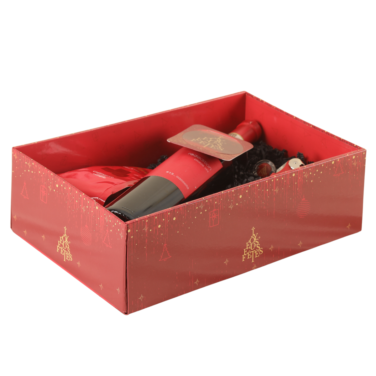 Coffre Bellagio carton rigide rectangle 35x22x11cm noeud collé