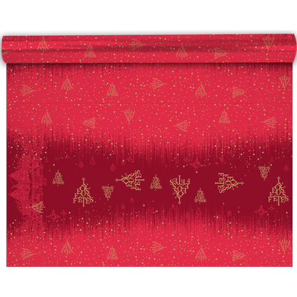 Papier cadeau Bellagio papier couché rouge/or 0.70x100m