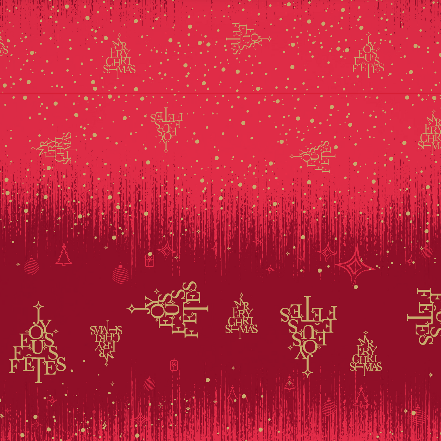 Papier cadeau Bellagio papier couché rouge/or 0.70x100m