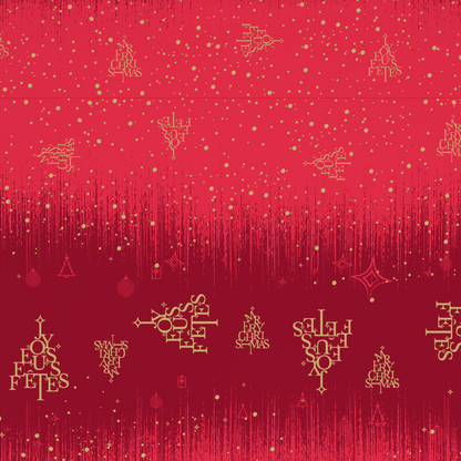 Papier cadeau Bellagio papier couché rouge/or 0.70x100m