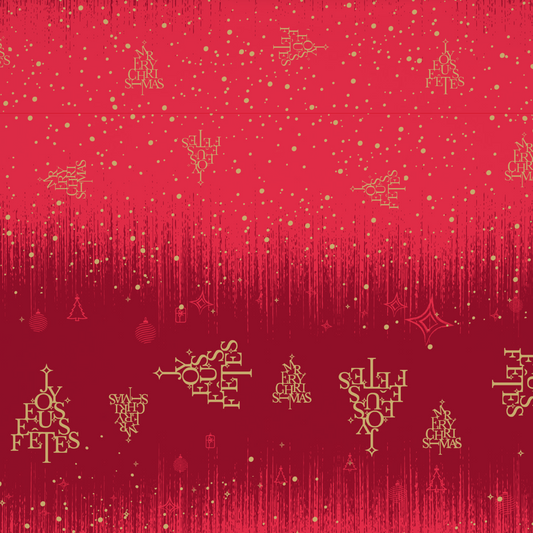 Papier cadeau Bellagio papier couché rouge/or 0.70x100m