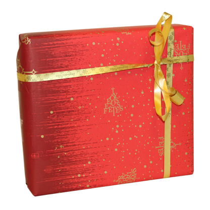 Bellagio red/gold coated gift wrap, 0.50 x 200 m