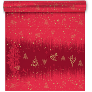 Papier cadeau Bellagio papier couché rouge/or 0.50x200m