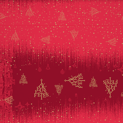 Papier cadeau Bellagio papier couché rouge/or 0.50x200m