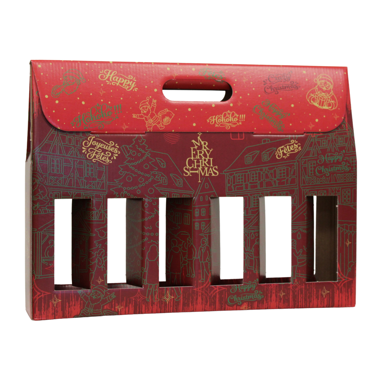 Bellagio cardboard carrier case for 6 x 33cl beers (long-neck style)