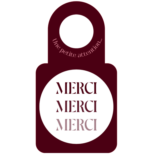 Carte message goulot Victoria disque anti-goutte - Merci