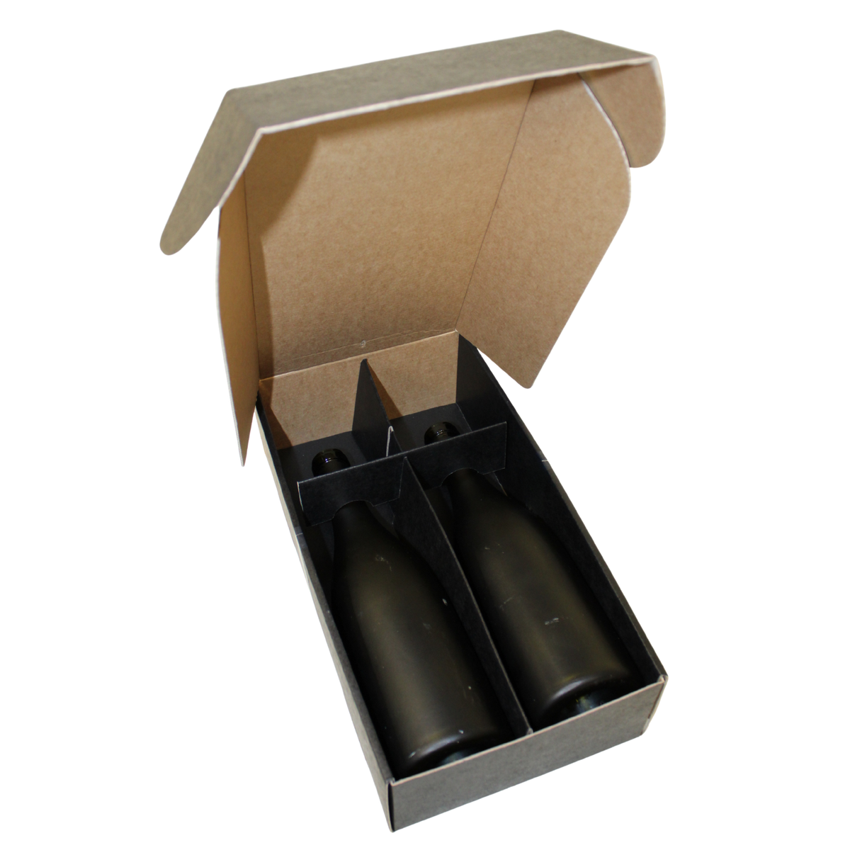 Coffret carton kraft noir 2 bouteilles - Buffalo