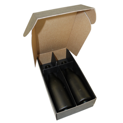Coffret carton kraft noir 2 bouteilles - Buffalo