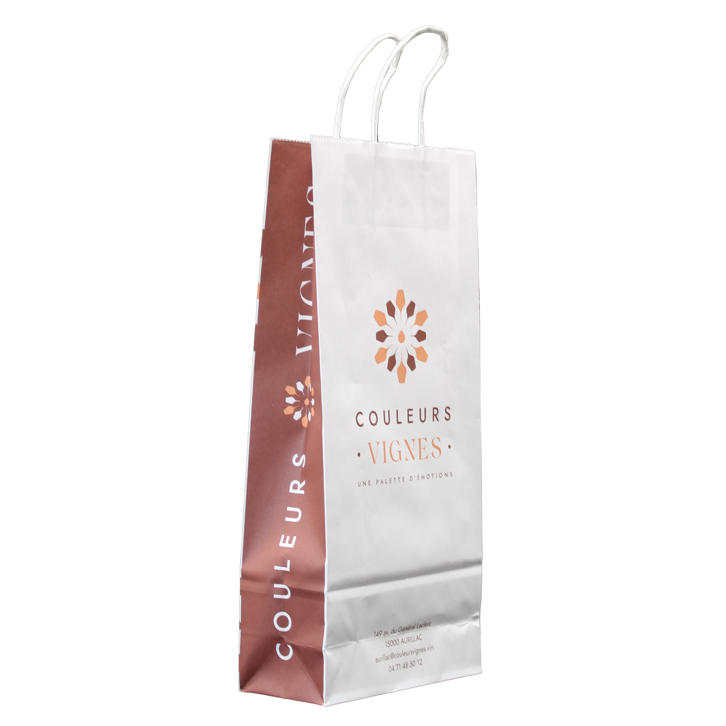 Esprit Eco paper bag with twisted handles, 2 bottles, 18x8x39cm, personalized