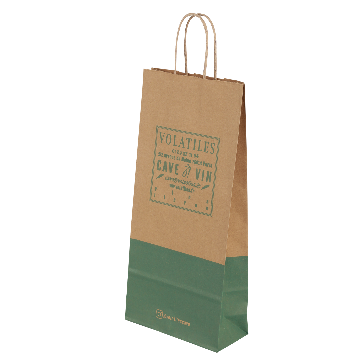 Esprit Eco paper bag with twisted handles, 2 bottles, 18x8x39cm, personalized