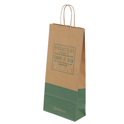 Esprit Eco paper bag with twisted handles, 2 bottles, 18x8x39cm, personalized