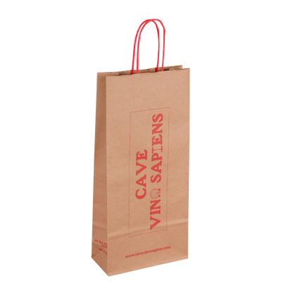 Esprit Eco paper bag with twisted handles, 2 bottles, 18x8x39cm, personalized