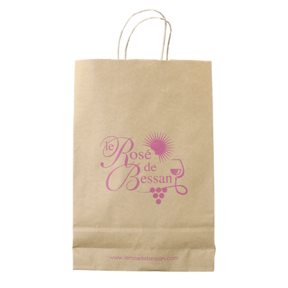 Esprit Eco paper bag with twisted handles, 3 bottles, 26x8x39cm, personalized