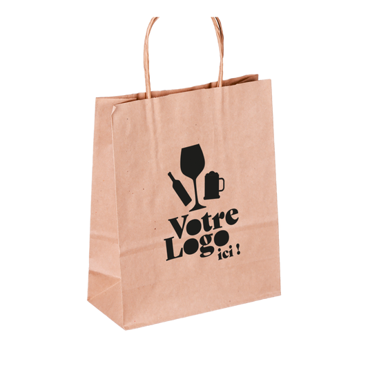 Sac papier Esprit Eco poignées torsadées cabas 18x8x22cm personnalisé