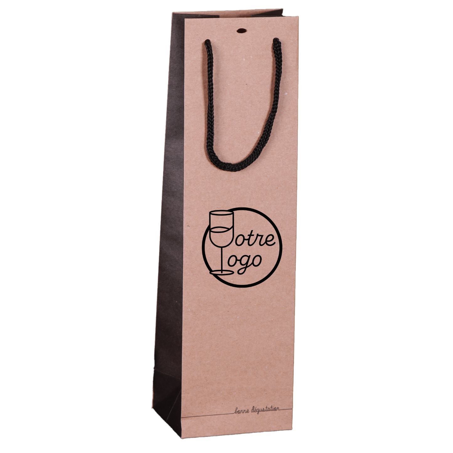 Luxury paper bag 1 bottle 10x10x39cm customisable