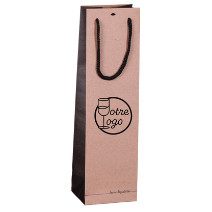 Luxury paper bag 1 bottle 10x10x39cm customisable