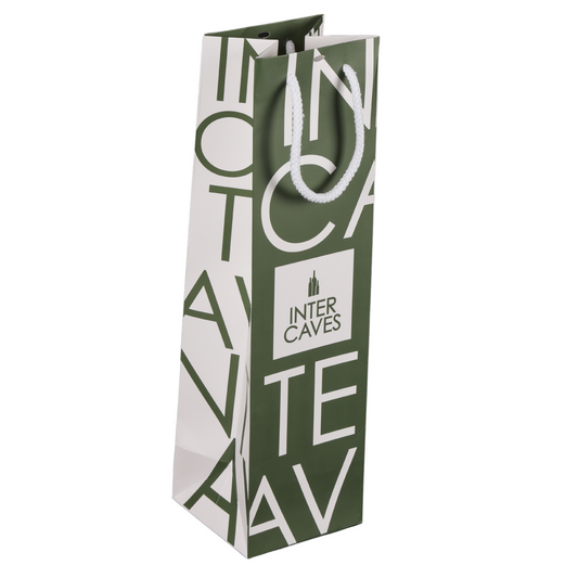 Sac papier luxe 1 bouteille 10x10x39cm personnalisé