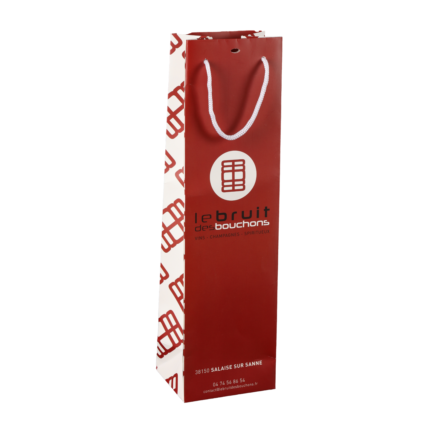 Luxury paper bag 1 bottle 10x10x39cm customisable
