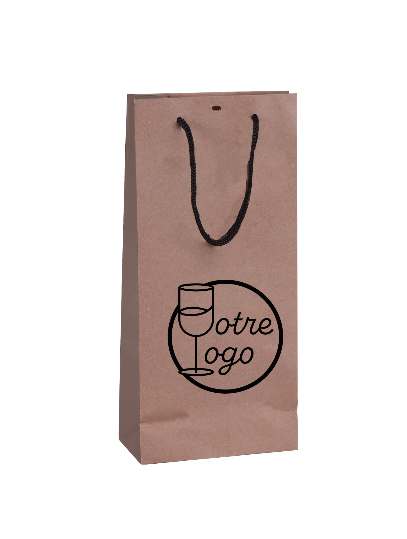 Sac papier luxe 1-2 bottles 18x8.7x39cm personnalisé