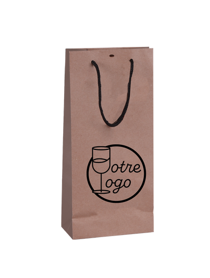 Sac papier luxe 1-2 bottles 18x8.7x39cm personnalisé