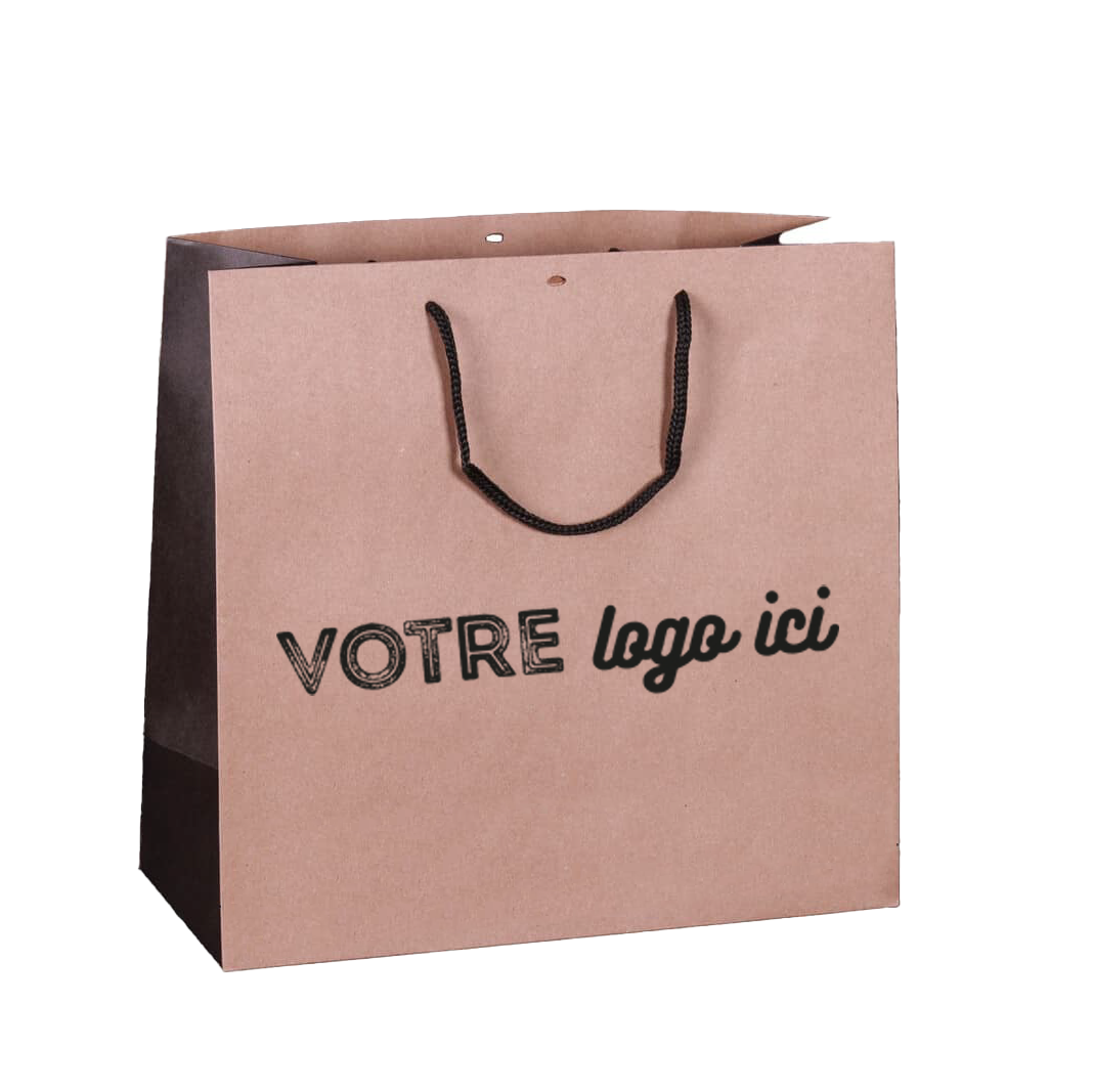 Sac papier luxe cabas 35x14x44cm personnalisé