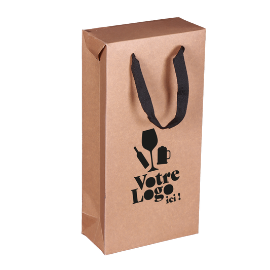 Boxbag 2 bouteilles 18x9x36cm personnalisé