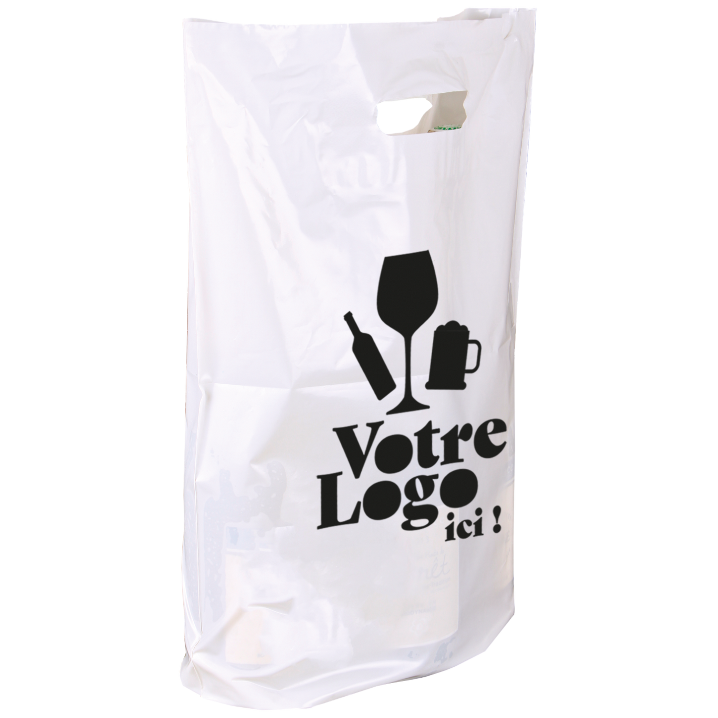 Sac plastique 2 bouteilles personnalisé