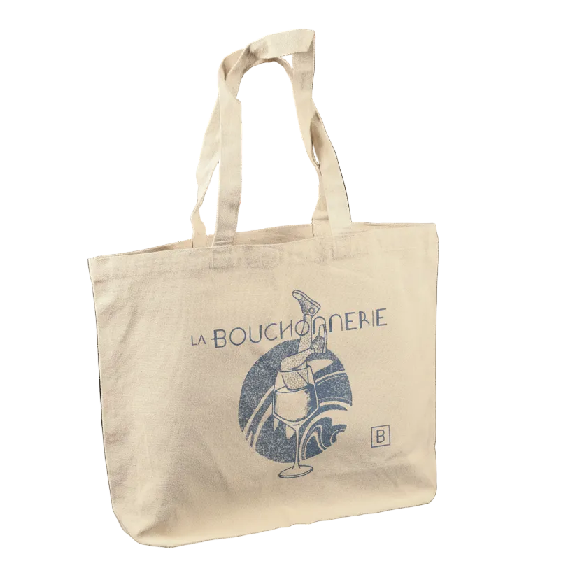 Sac toile coton naturel écru ; soufflet de fond 47x15x35cm, personnalisable