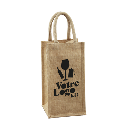 Goa jute bag for 4 x 75cl bottles, 17x17x33cm, custom factory/reprint